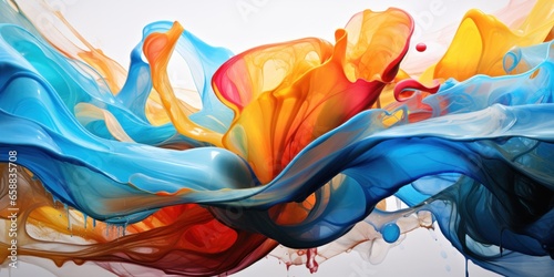 a colorful liquid swirls