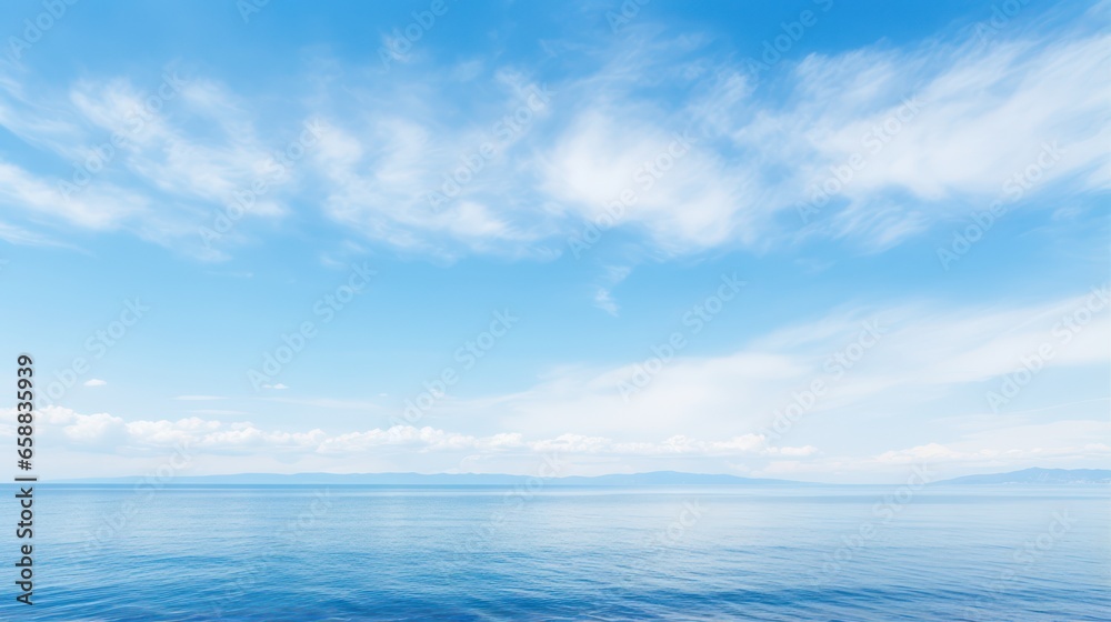 Blue Sky and Blue Sea Design Background