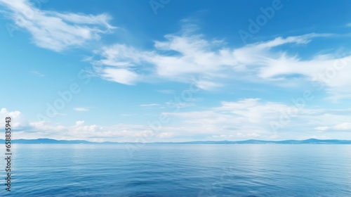 Blue Sky and Blue Sea Design Background © Left