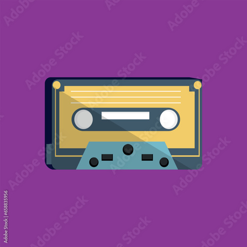 Audio cassette on magenta b...