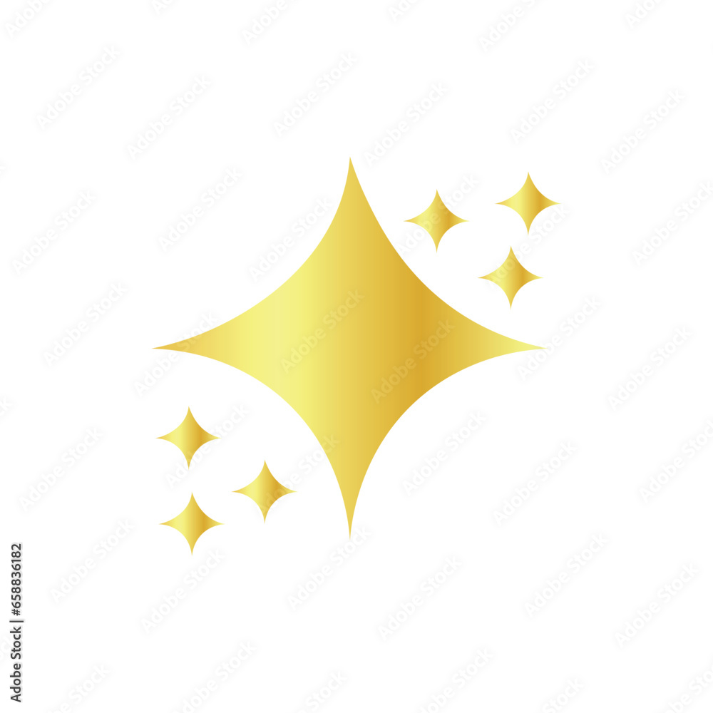 Shiny golden stars on white background 