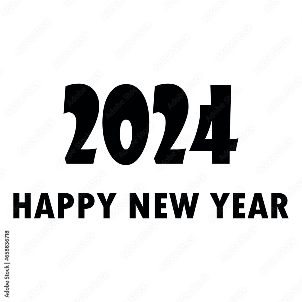 Text HAPPY NEW YEAR 2024 on white background Text HAPPY NEW YEAR 2024 on white background
