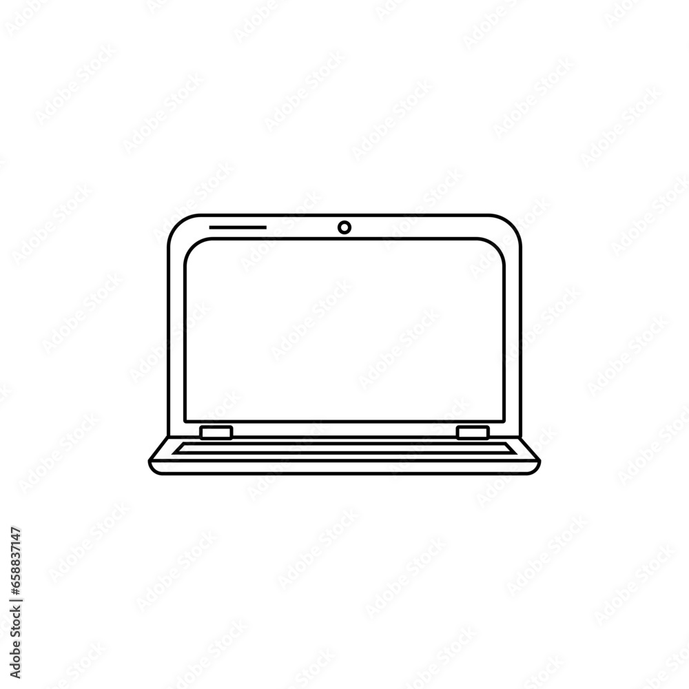 Drawn laptop on white background Drawn laptop on white background