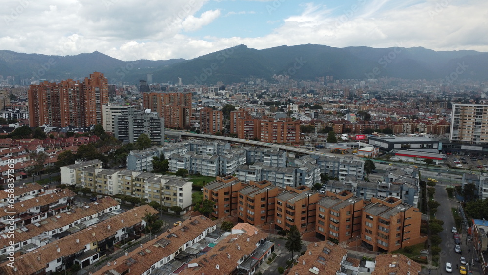 panoramic view of bogota with its streets