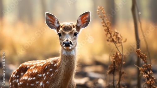 The Mesmerizing Fur and Eyes of Graceful Deer. Generative