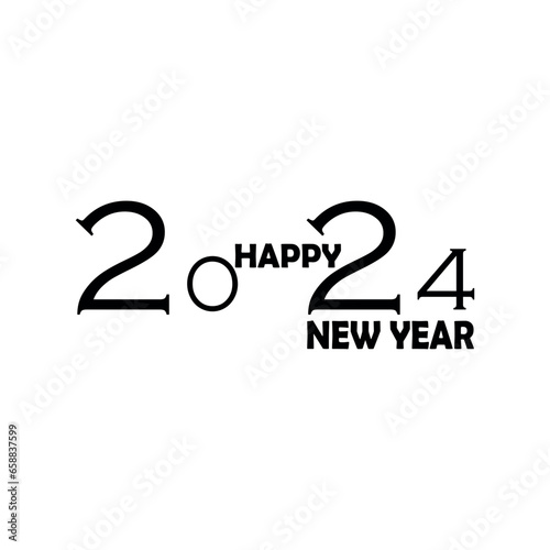 Text HAPPY NEW YEAR 2024 on white background