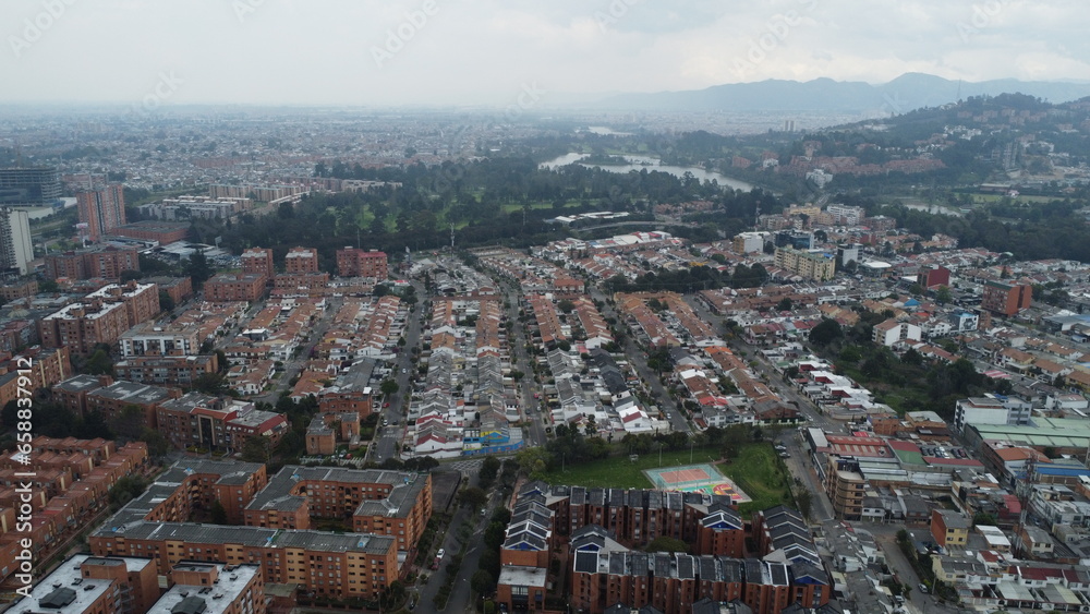 panoramic view of bogota with its streets
