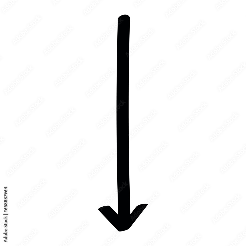 Black arrow on white background
