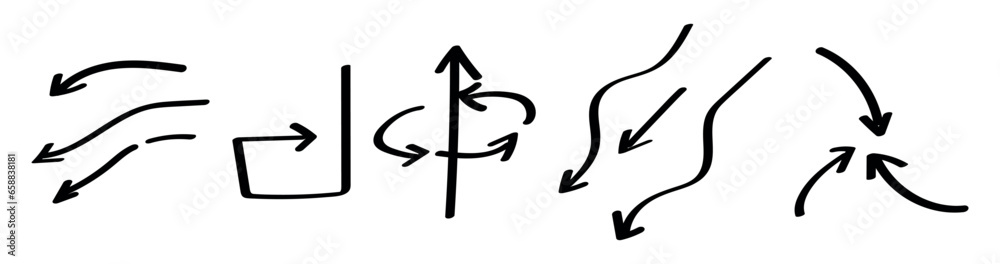 Set of different arrows on white background Set of different arrows on white background