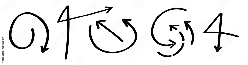 Set of different arrows on white background Set of different arrows on white background