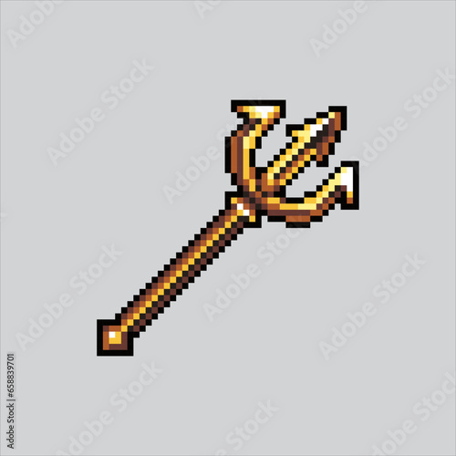 Pixel art illustration Trident. Pixelated Trident. Ocean Neptune Poseidon Trident
icon pixelated for the pixel art game and icon for website and video game.
old school retro.