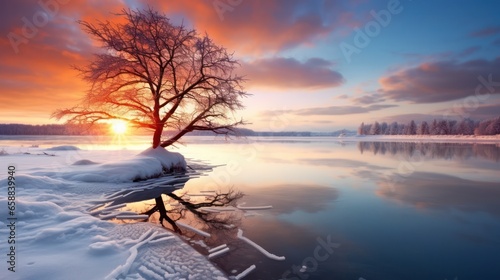 Background design for Winter Natural Landscape