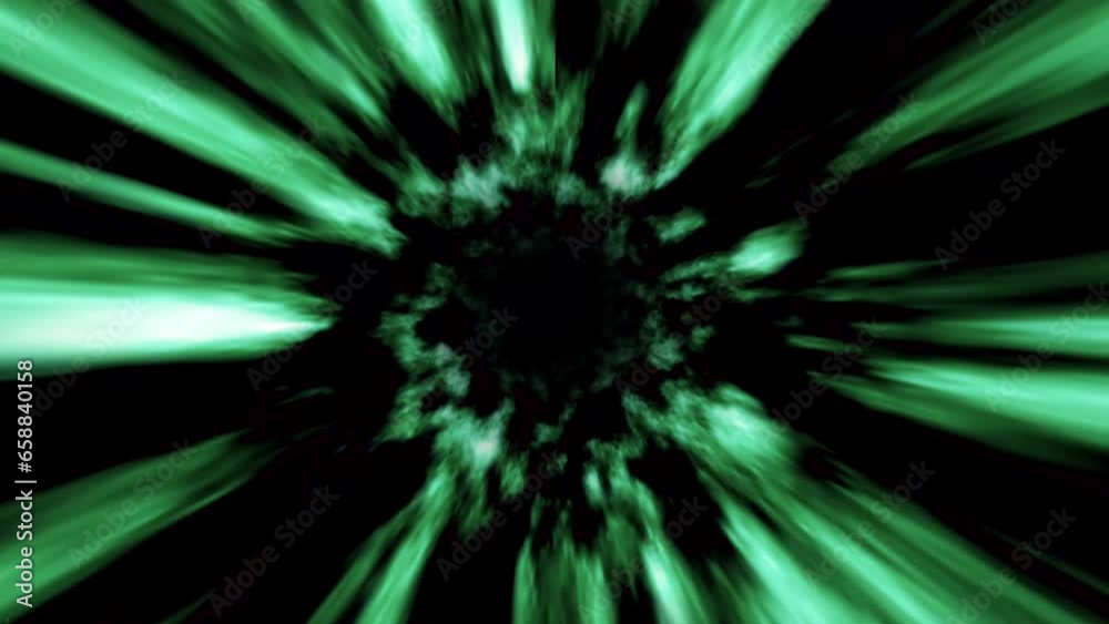 Warp calming flaming neon retro tunnel wormhole moving in hyperspace green galaxy cosmos, abstract euphoria planet energy 4K  30fps animation looped 