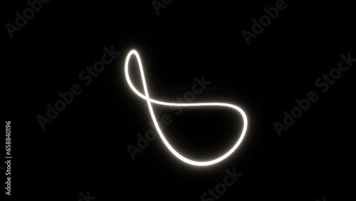 Abstract glowing shine shape in space cosmos like a moon. Wallpaper calming background 4k seamless looped animation line sliding in the shape of an infinity symbol.