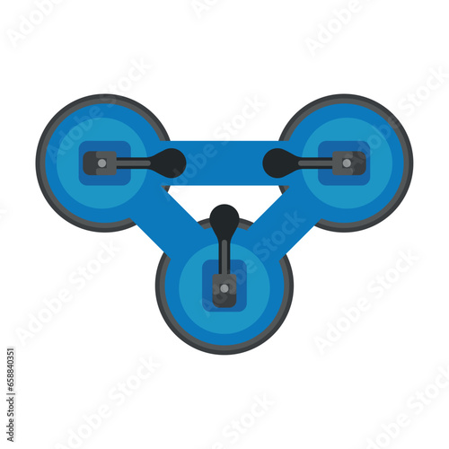 Vacuum suction cups for glass on white background