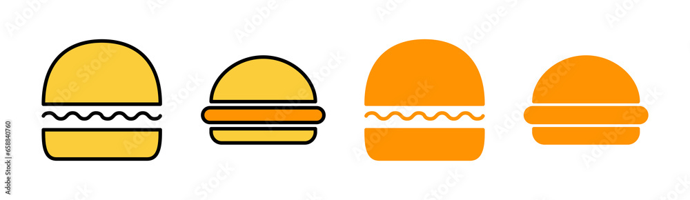 Burger icon set for web and mobile app. burger sign and symbol. hamburger