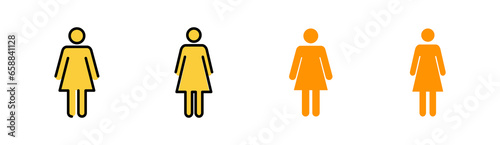 Female icon set for web and mobile app. woman sign and symbol
