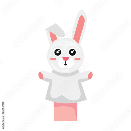 Cute bunny sock toy on whit...