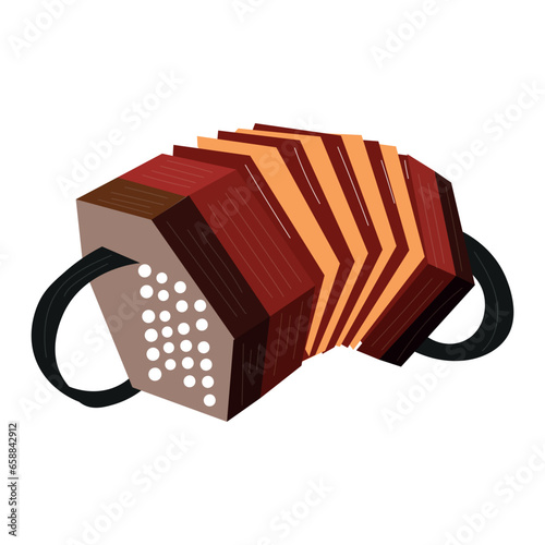 Traditional bandoneon on white background