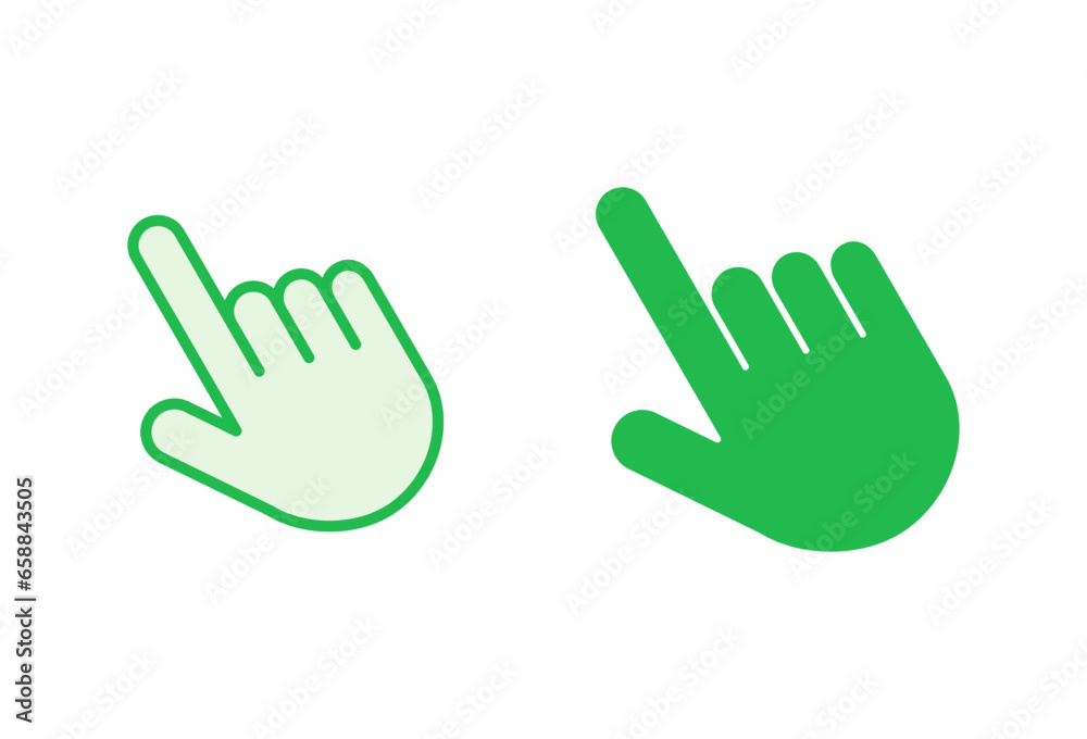 Hand click icon set. pointer icon vector. hand cursor icon vector Hand click icon set. pointer icon vector. hand cursor icon vector