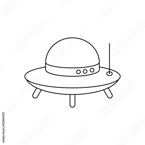 Flying saucer on white background
