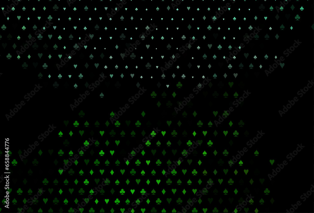 Dark Green vector pattern with symbol of cards.