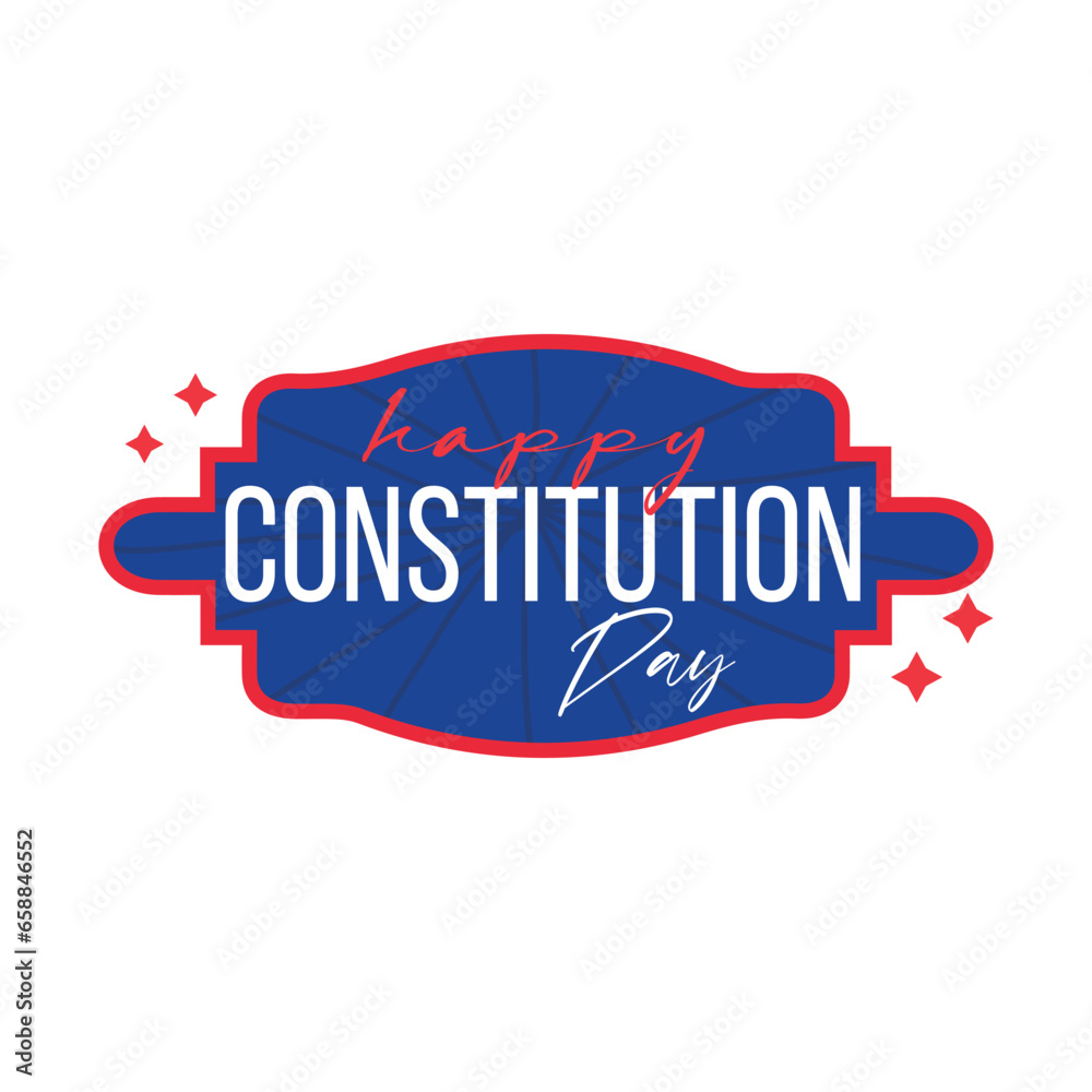 Fototapeta premium Text HAPPY CONSTITUTION DAY on white background