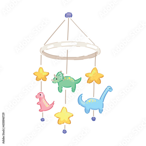 Cute baby mobile on white b...