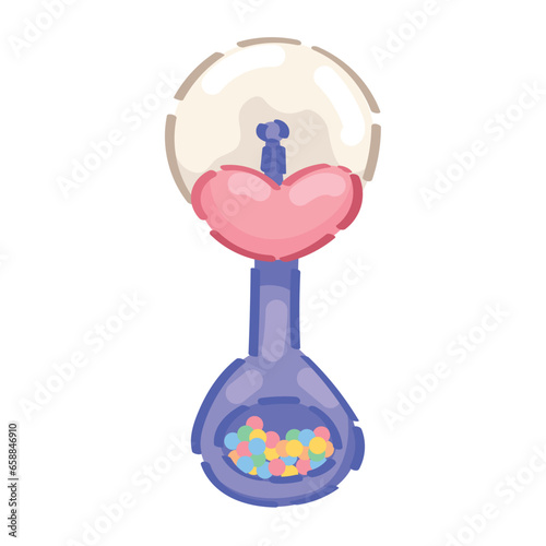 Baby rattle toy on white ba...