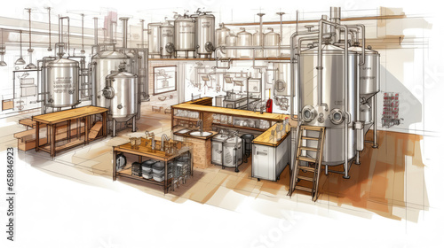 Designing a home brewery with an area requires careful planning to make the most of the space while ensuring safety, functionality, and aesthetics. Here's a basic layout for a home brewery