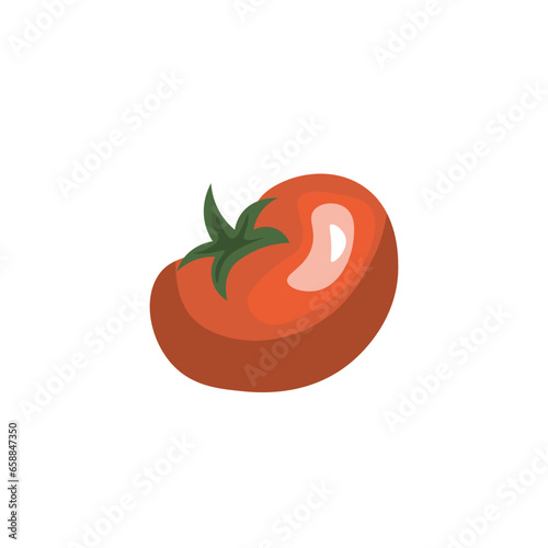 Red tomato on white background