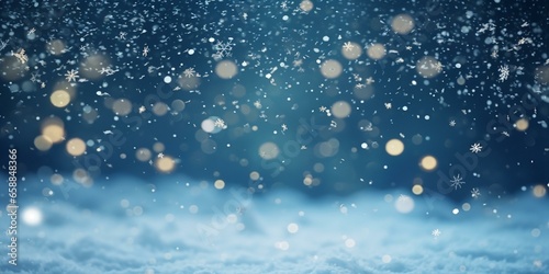 christmas snowy winter snowflakes falling background cinematic © Young