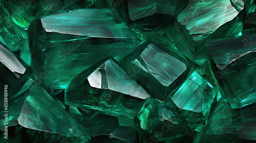 Top view of emerald background and texture.