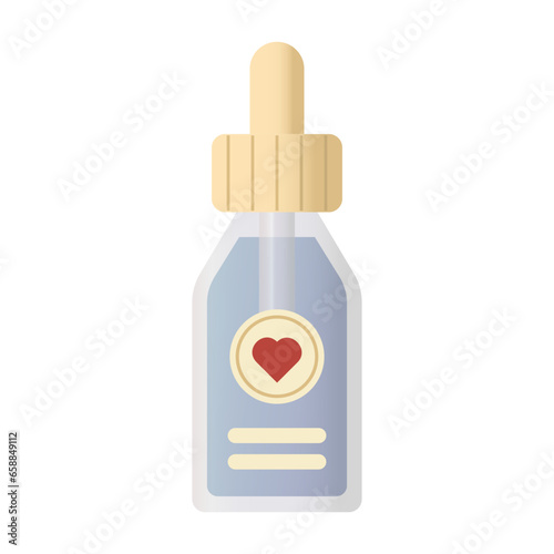 Bottle of cosmetic oil on white background