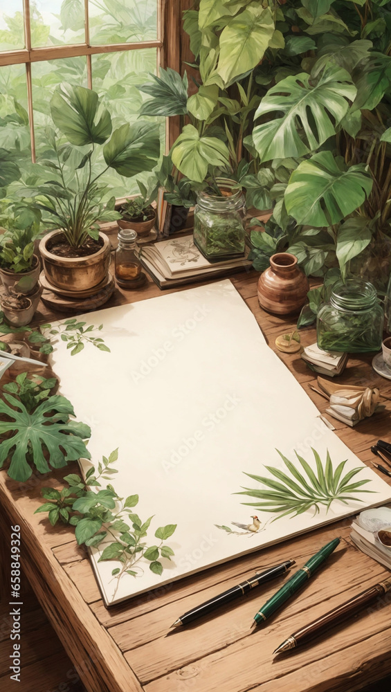 custom made wallpaper toronto digitalBlank Canvas with Old Table Minimalist Idea Created Using Ai Technology