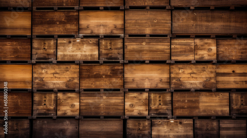 Brown wooden box stacked background