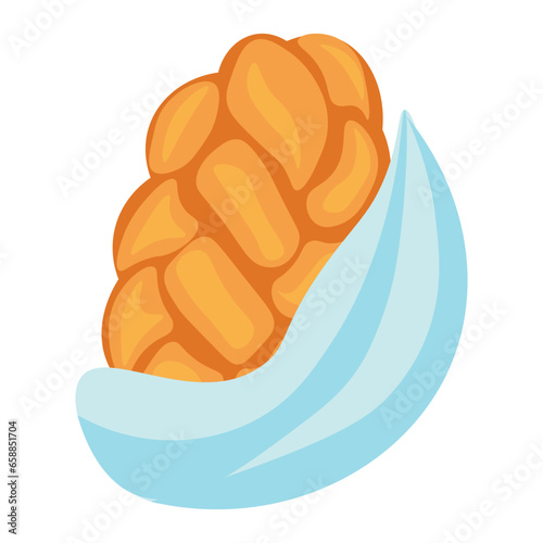 Challah bread on white background