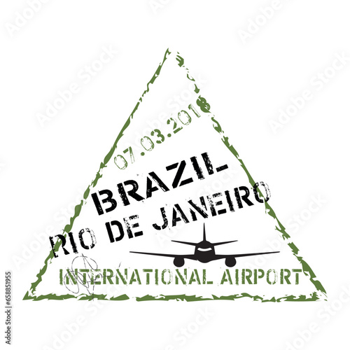 Brazil passport stamp on white background