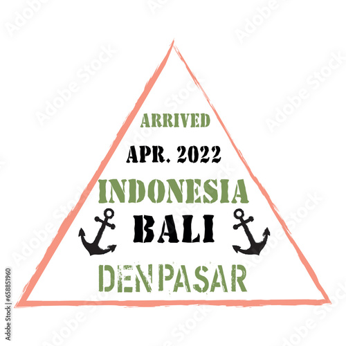 Indonesia passport stamp on white background