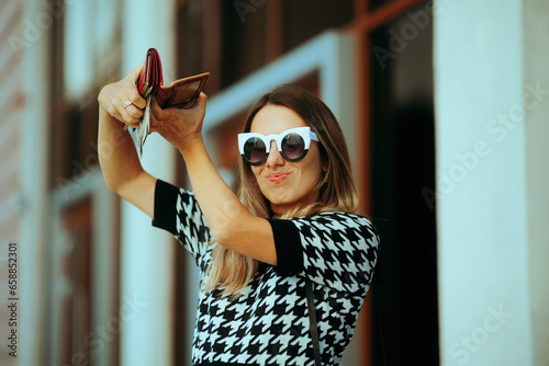 Fotografija Rich Woman Throwing Money from her Wallet