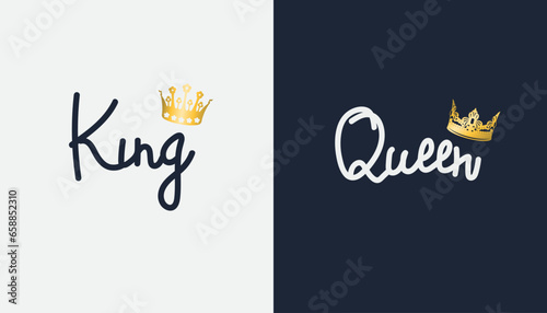 Typography T-shirt design - King And Queen