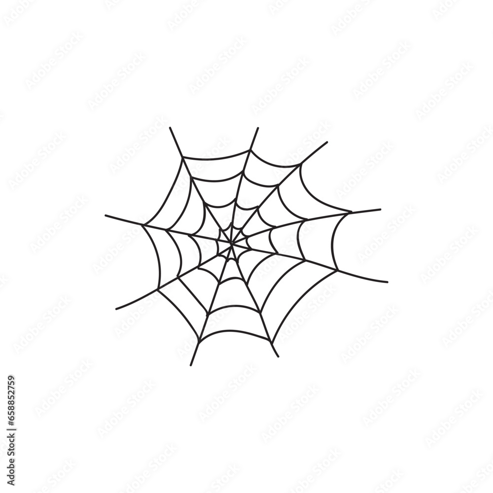 Spider web on white background Spider web on white background