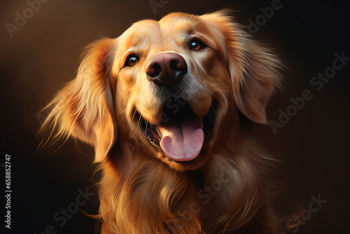 A Cinematic Masterpiece of a Playful Retriever- Dog- Capturing the Perfect Face and Mesmerizing Eyes in Highly Detailed 8K Digital Painting © Imagination Stock