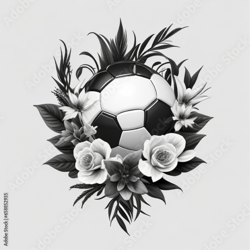 soccer ball icon flowers