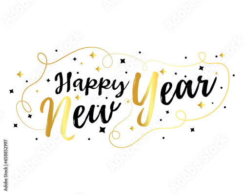 Text HAPPY NEW YEAR on white background