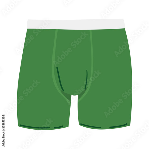 Green man's boxer briefs on white background