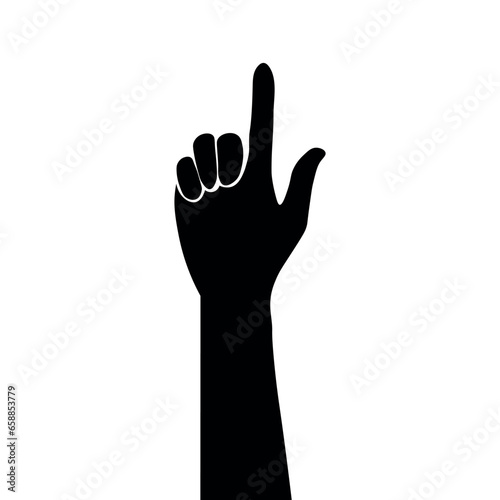 Human hand showing something on white background