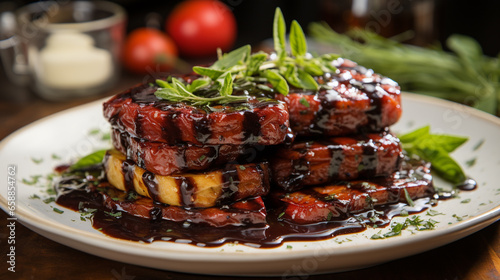 A stack of beetroot and halloumi skewers UHD wallpaper Stock Photographic Image