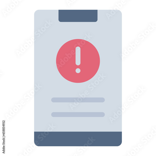 Warning alert in Smartphone flat icon