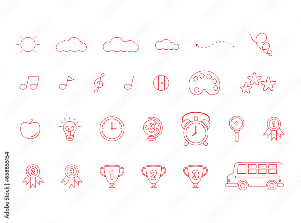 Simple vector line icon set collection of icons out style. Simple vector line icon set collection of icons out style.